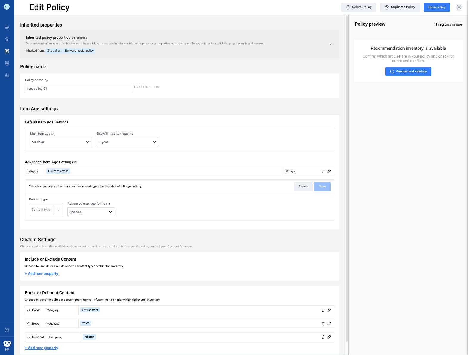 Policy Builder user guide - Newsroom help