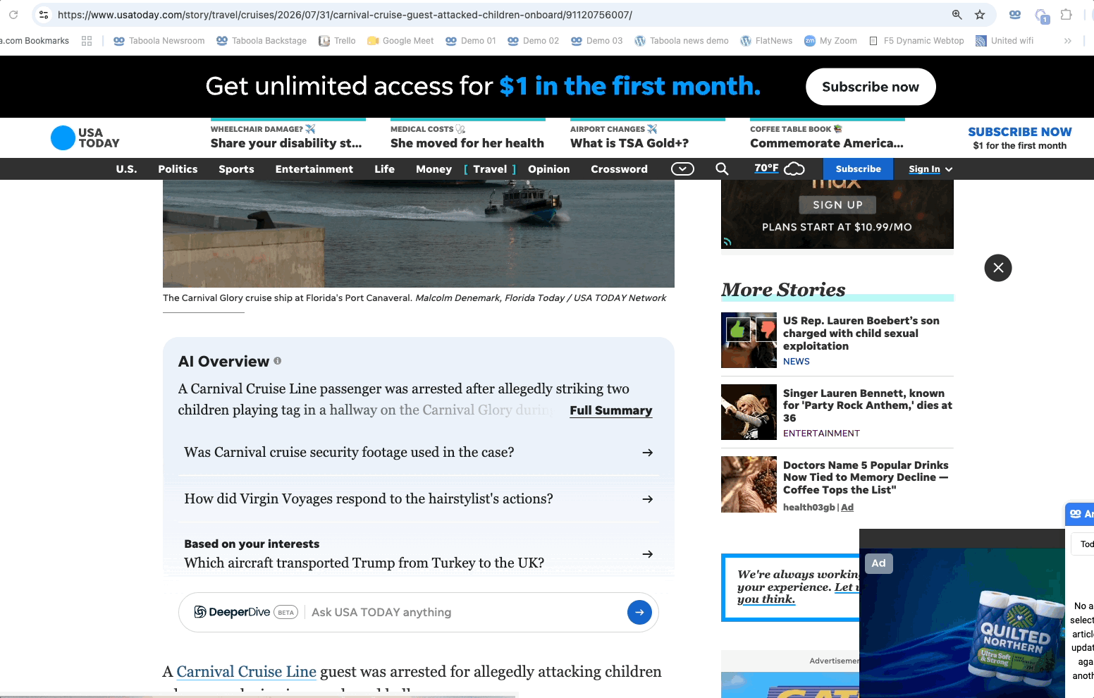 reseting a headline in a chrome extension